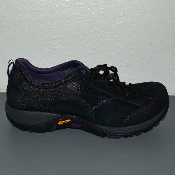 Women's Dansko Paisley Waterproof Outdoor Sneakers 37 Black/Purple Vibram Sole - Picture 11 of 13
